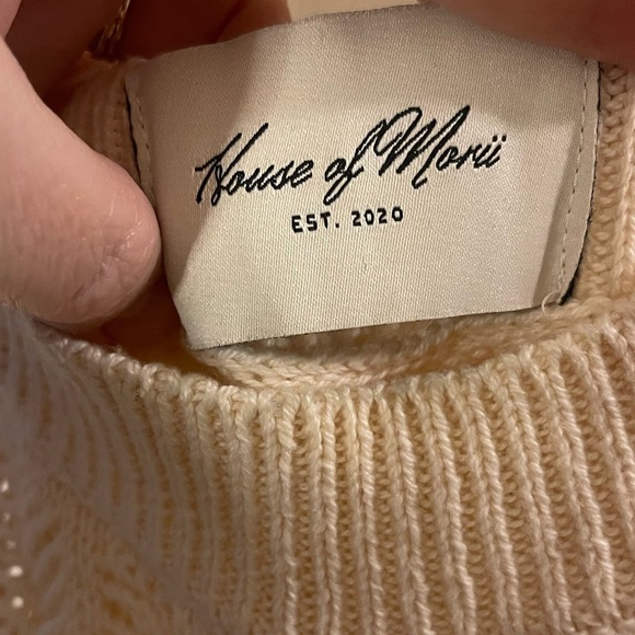 House of Morii open knit sweater tank cream small minimalist - Picture 7 of 8